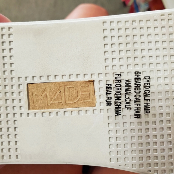 Free People x M4D3 slip ons white calf hair size 9.5M EUC special occasion - Picture 7 of 13